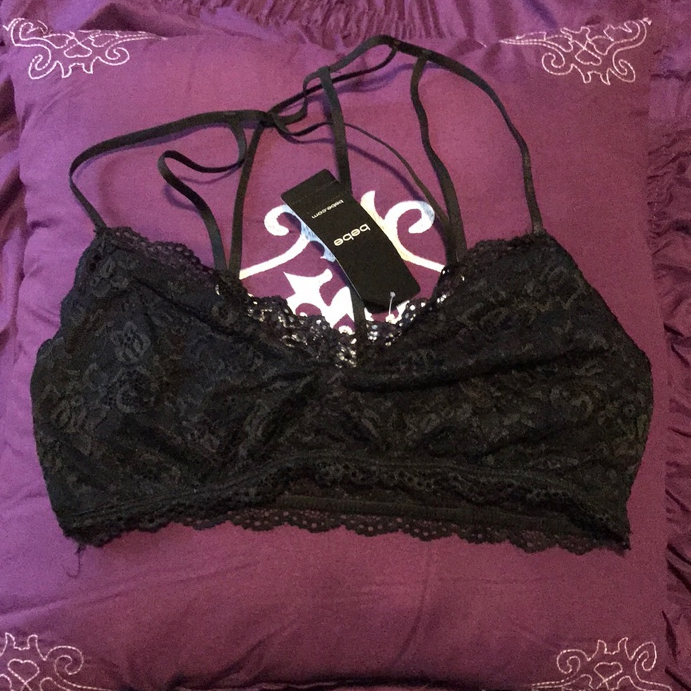 Black lace bra